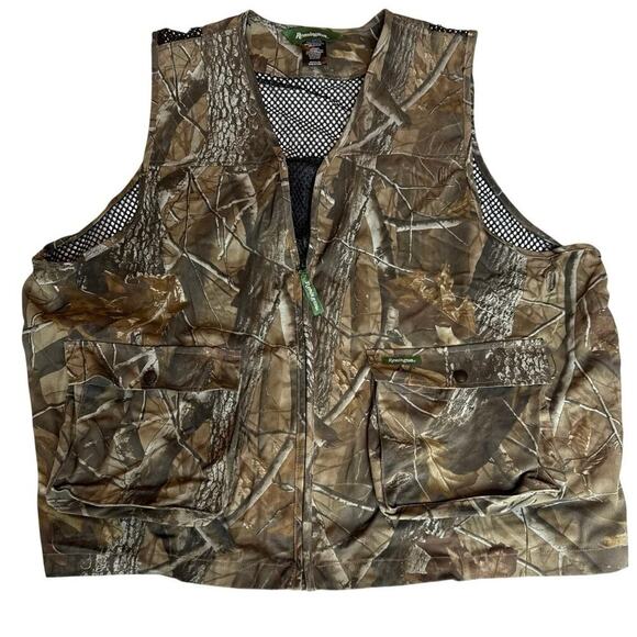 Remington Vest Mens 2XL/XXL Brown Camo Realtree Hardwoods Hunting Fishing Field - Picture 1 of 8
